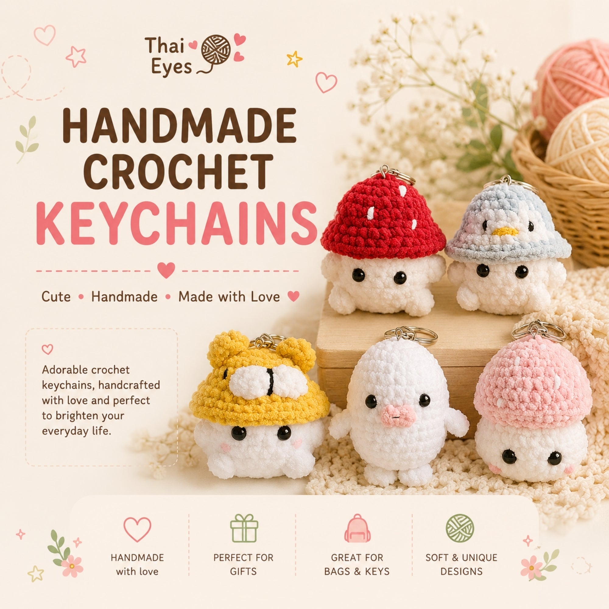 Handmade Crochet Keychains