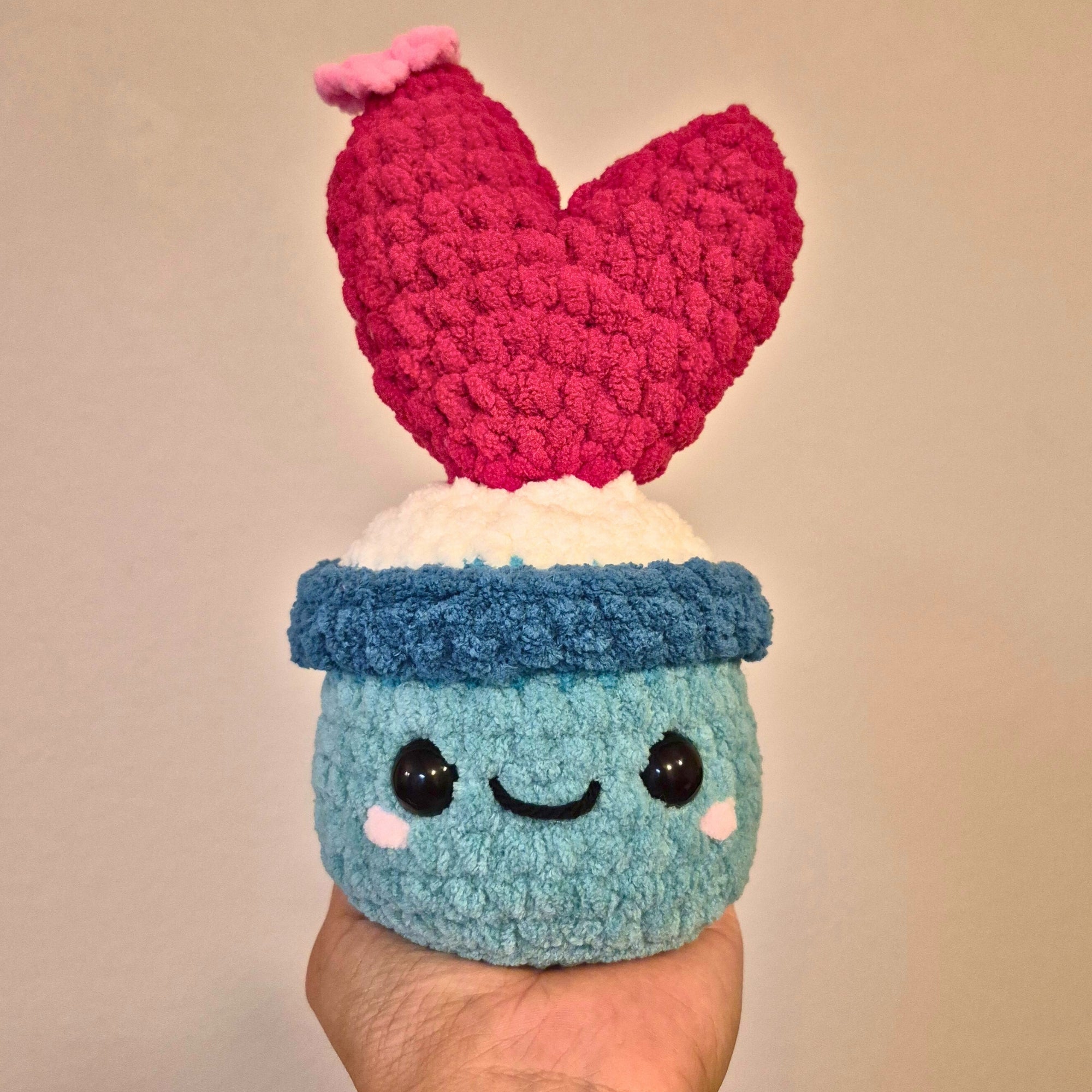 Crochet Heart Cactus Plush