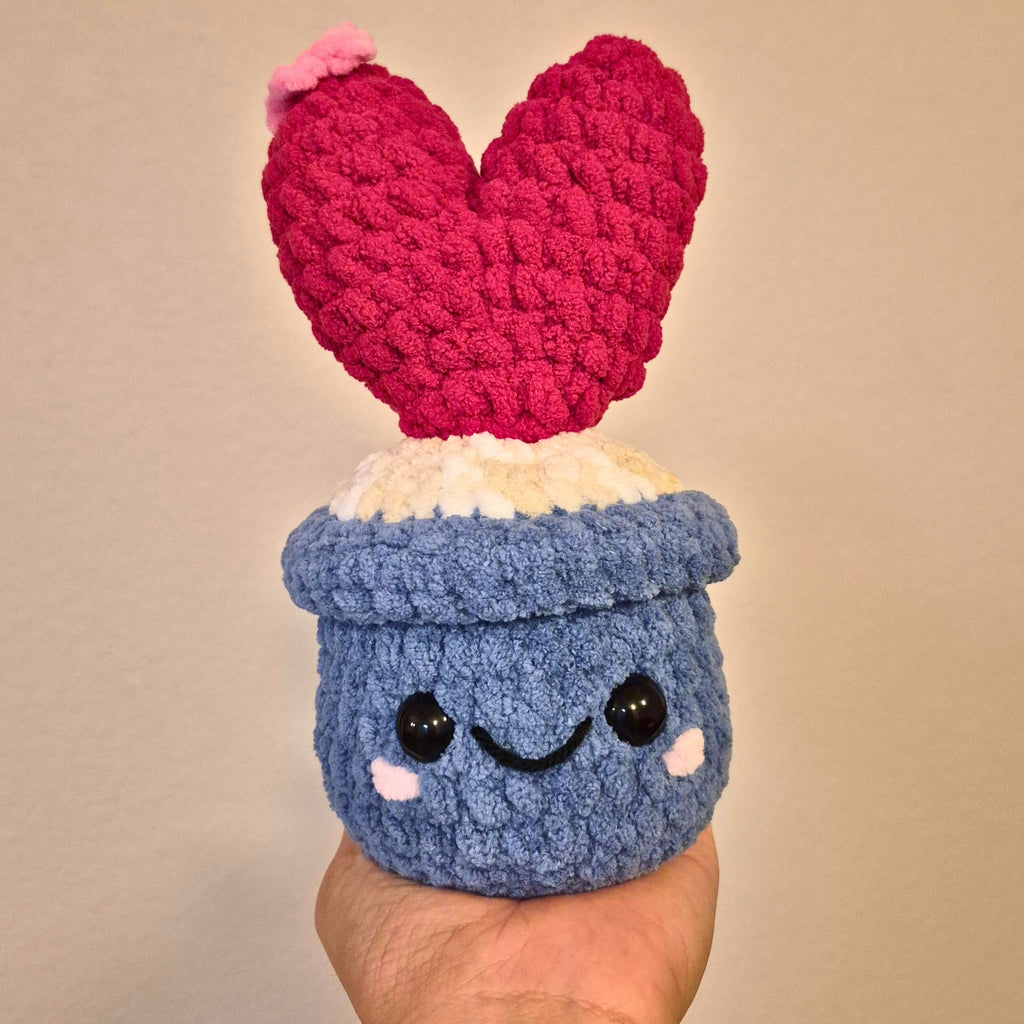 Crochet Heart Cactus Plush