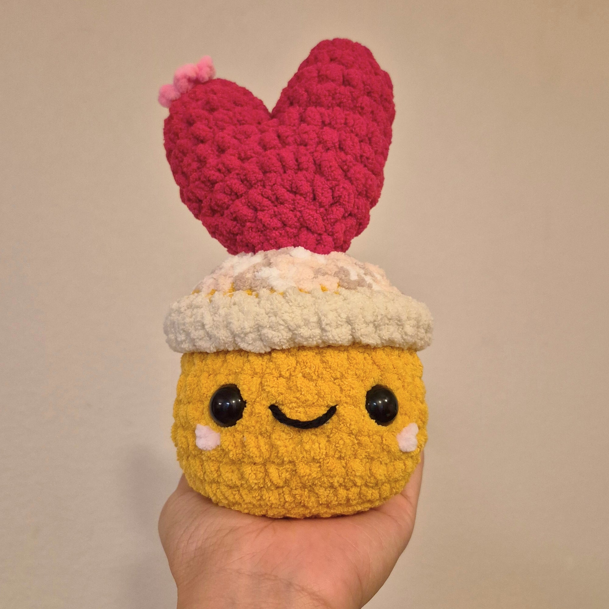 Crochet Heart Cactus Plush
