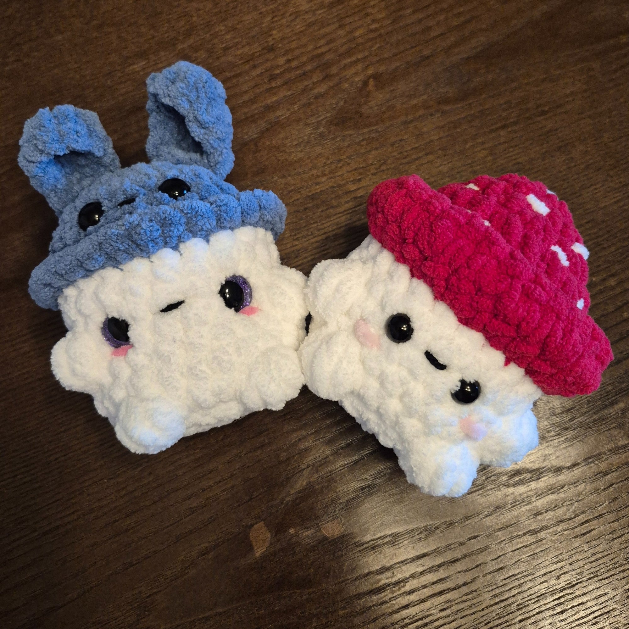 Crochet Bunny, Bear and Classic Mushroom Plush