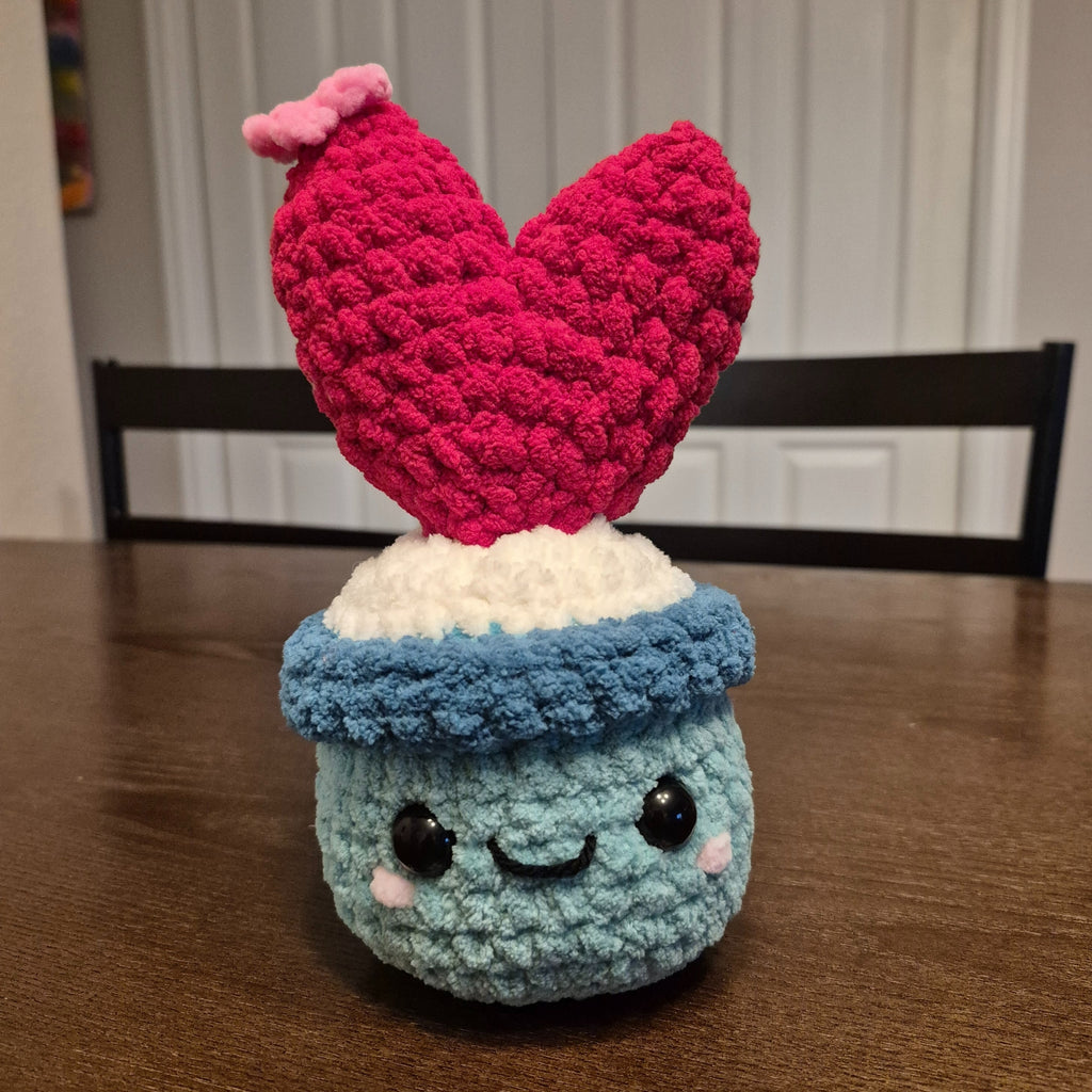 Crochet Heart Cactus Plush