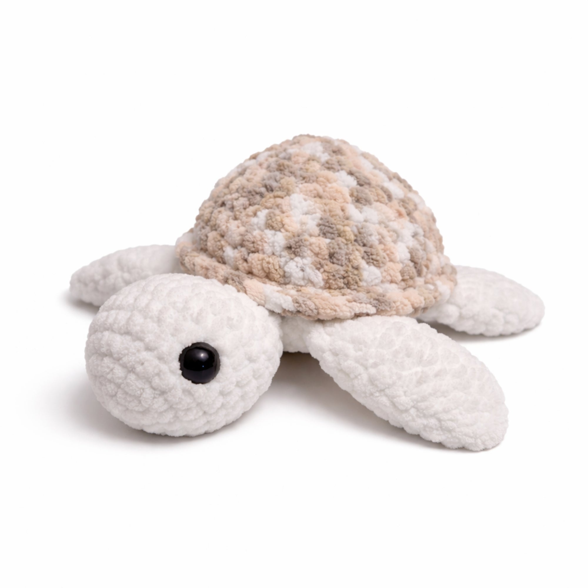 handmade beige crochet sea turtle amigurumi plush toy