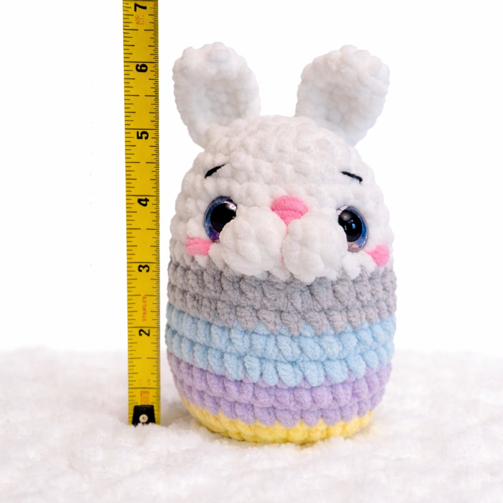 bunny egg crochet plush size measurement