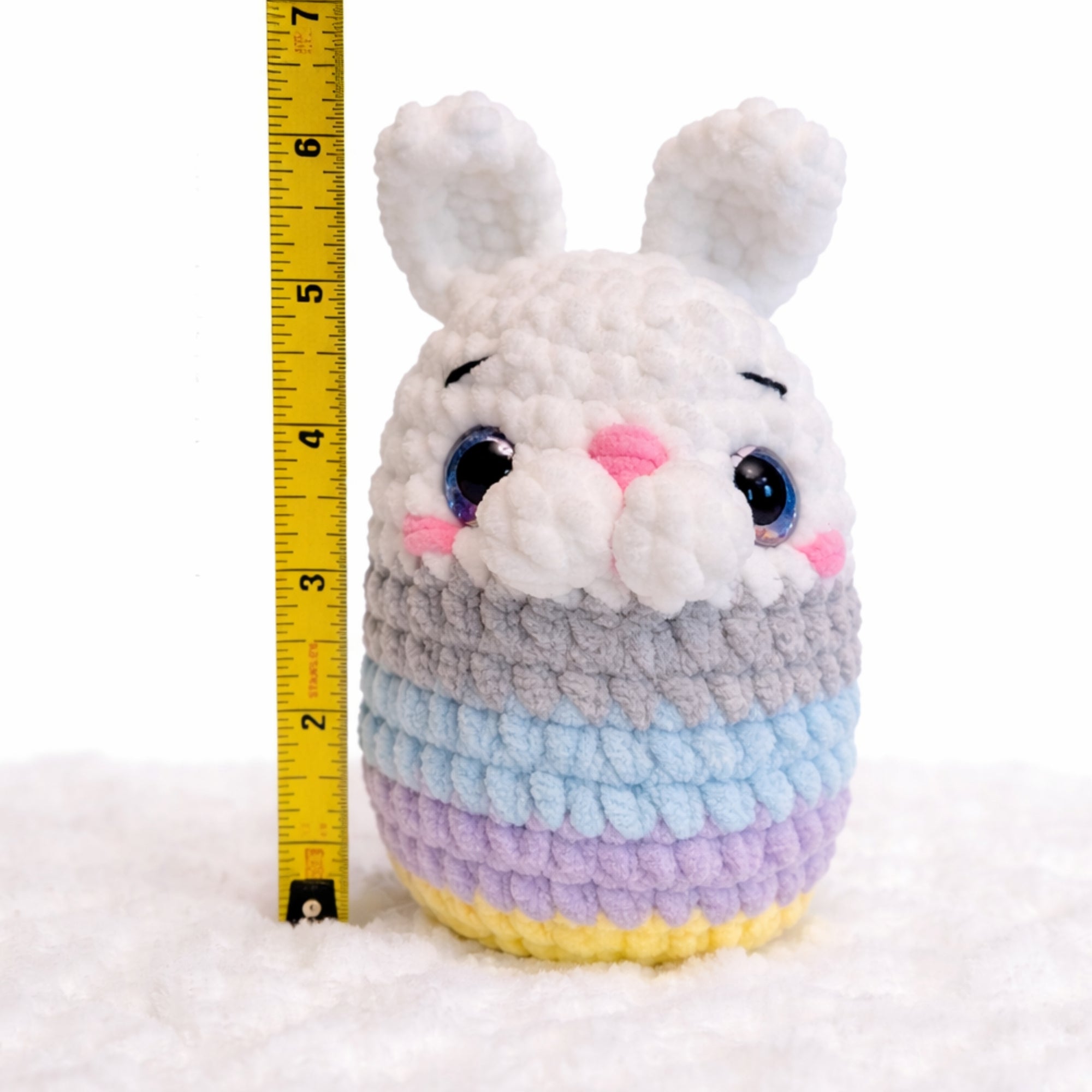 bunny egg crochet plush size measurement