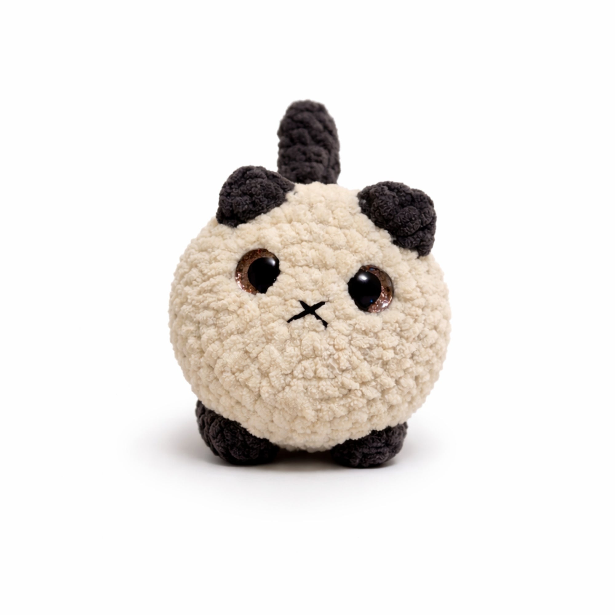 cream handmade crochet cat amigurumi plush toy