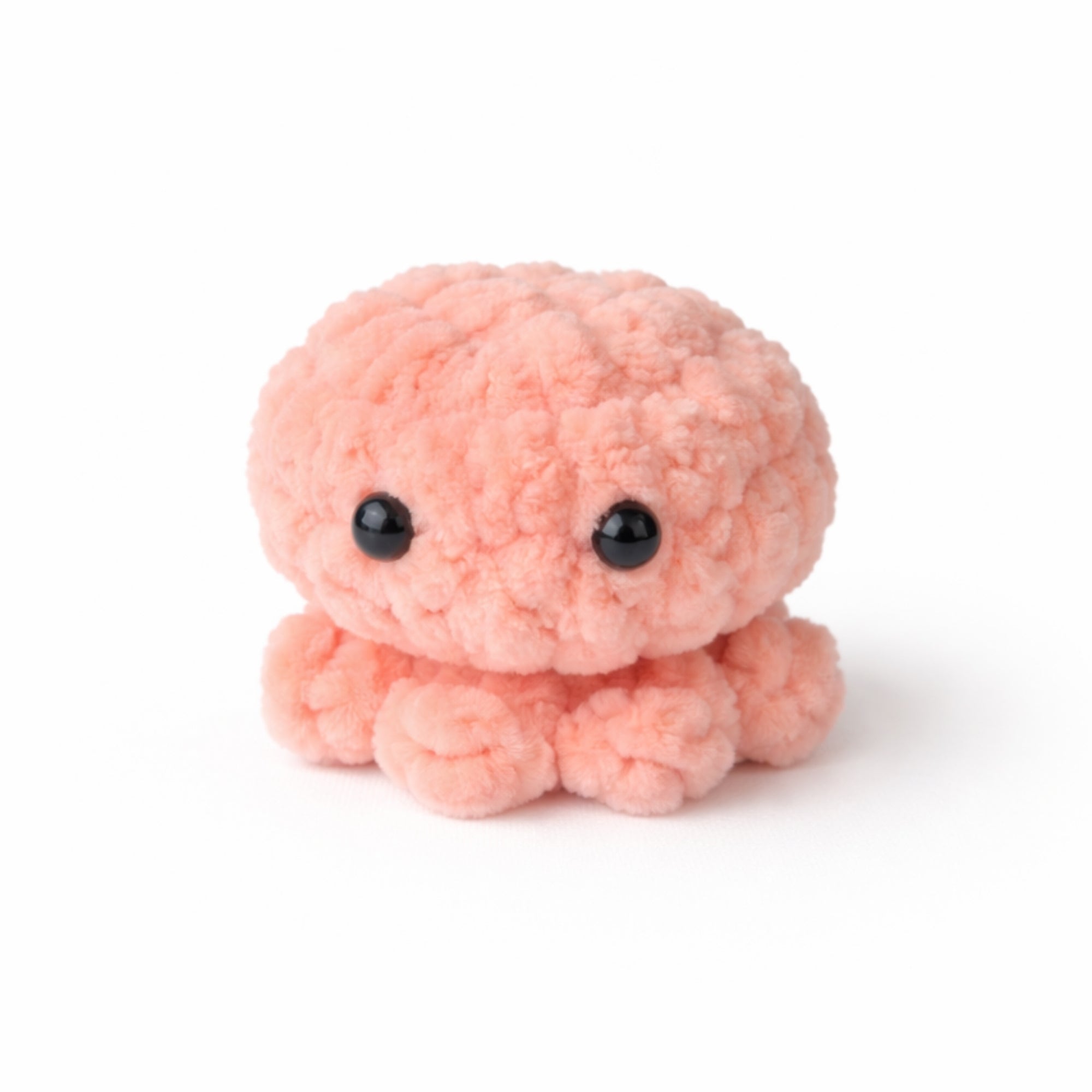 Cute orange crochet baby octopus plush handmade amigurumi toy, soft mini octopus perfect for gifts and decor