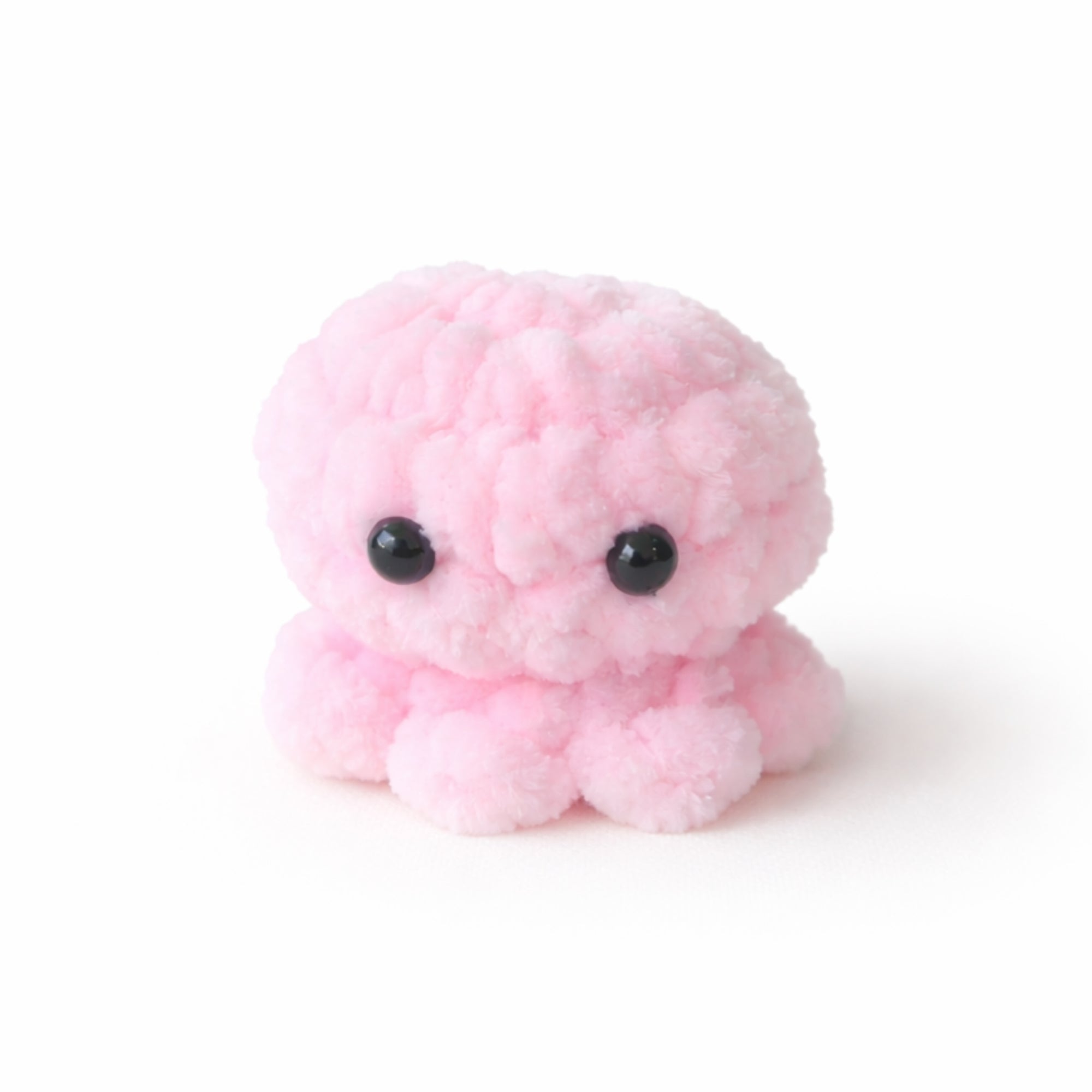Cute pink crochet baby octopus plush handmade amigurumi toy, soft mini octopus perfect for gifts and decor