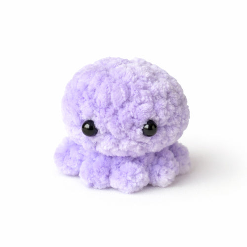 Cute purple crochet baby octopus plush handmade amigurumi toy, soft mini octopus perfect for gifts and decor