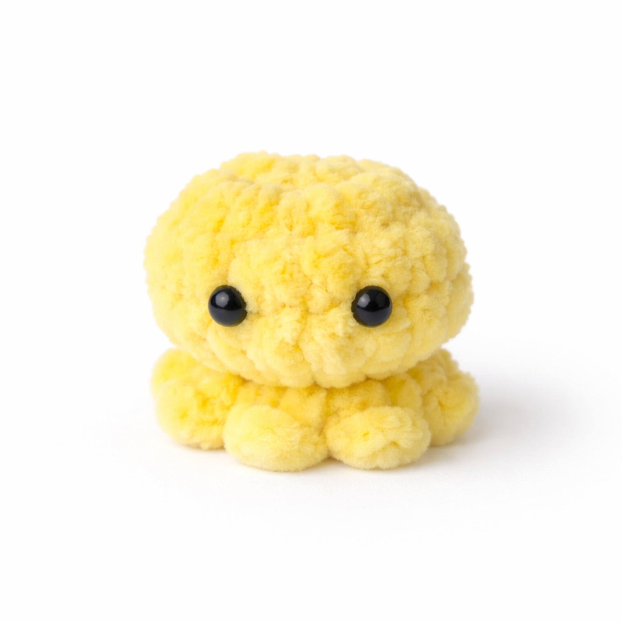 Cute yellow crochet baby octopus plush handmade amigurumi toy, soft mini octopus perfect for gifts and decor
