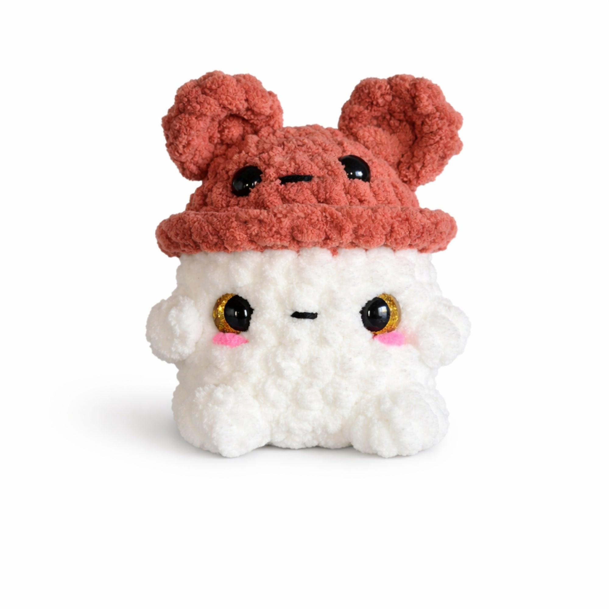 Handmade crochet bear mushroom plush amigurumi