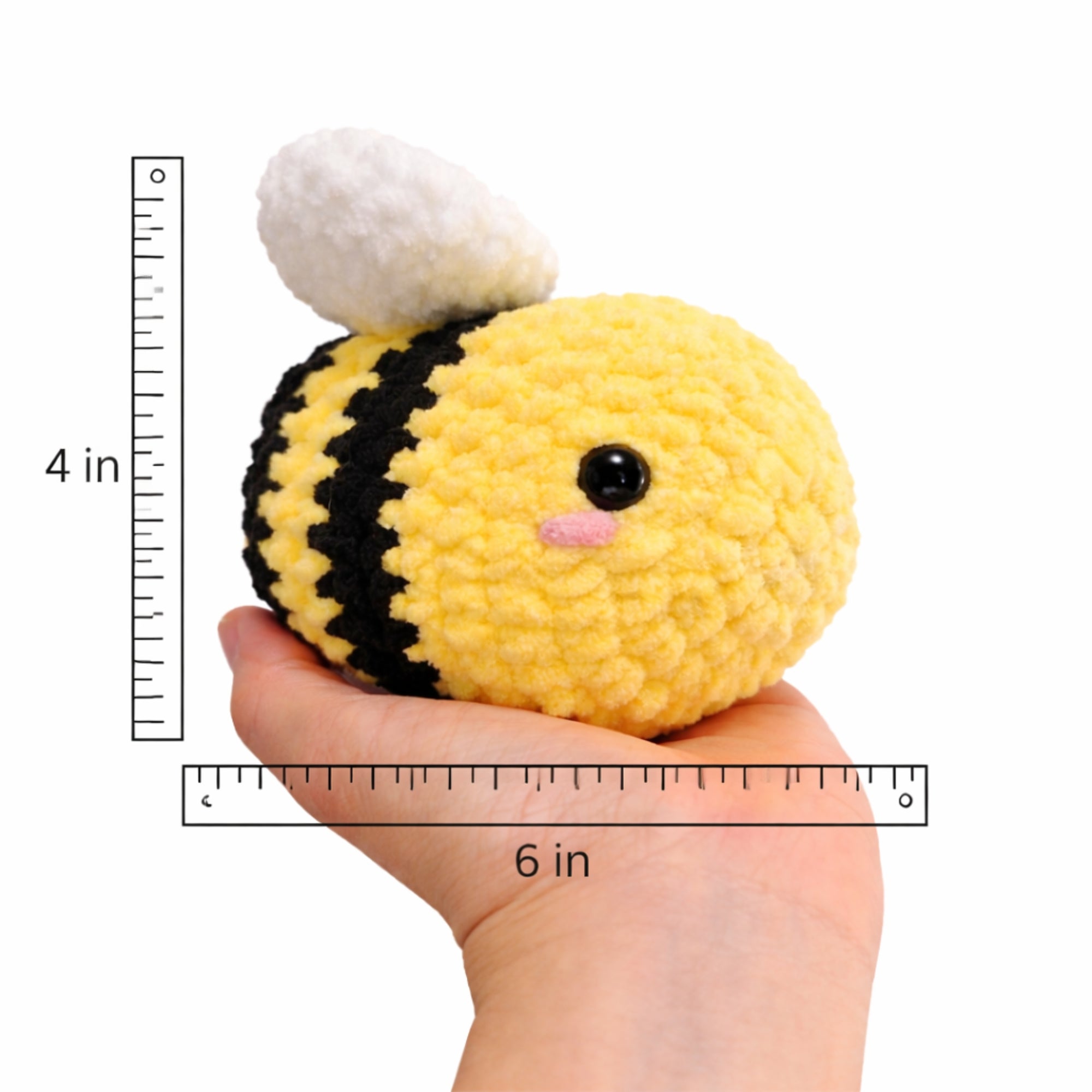 crochet bee amigurumi plush size measurement