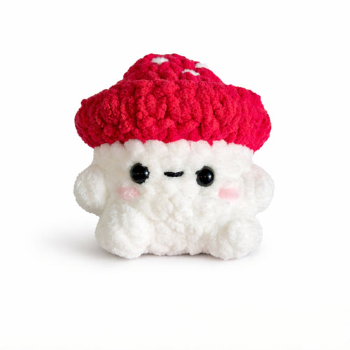 Handmade crochet classic mushroom plush amigurumi