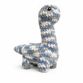 White and blue multicolor crochet dinosaur plush handmade amigurumi toy