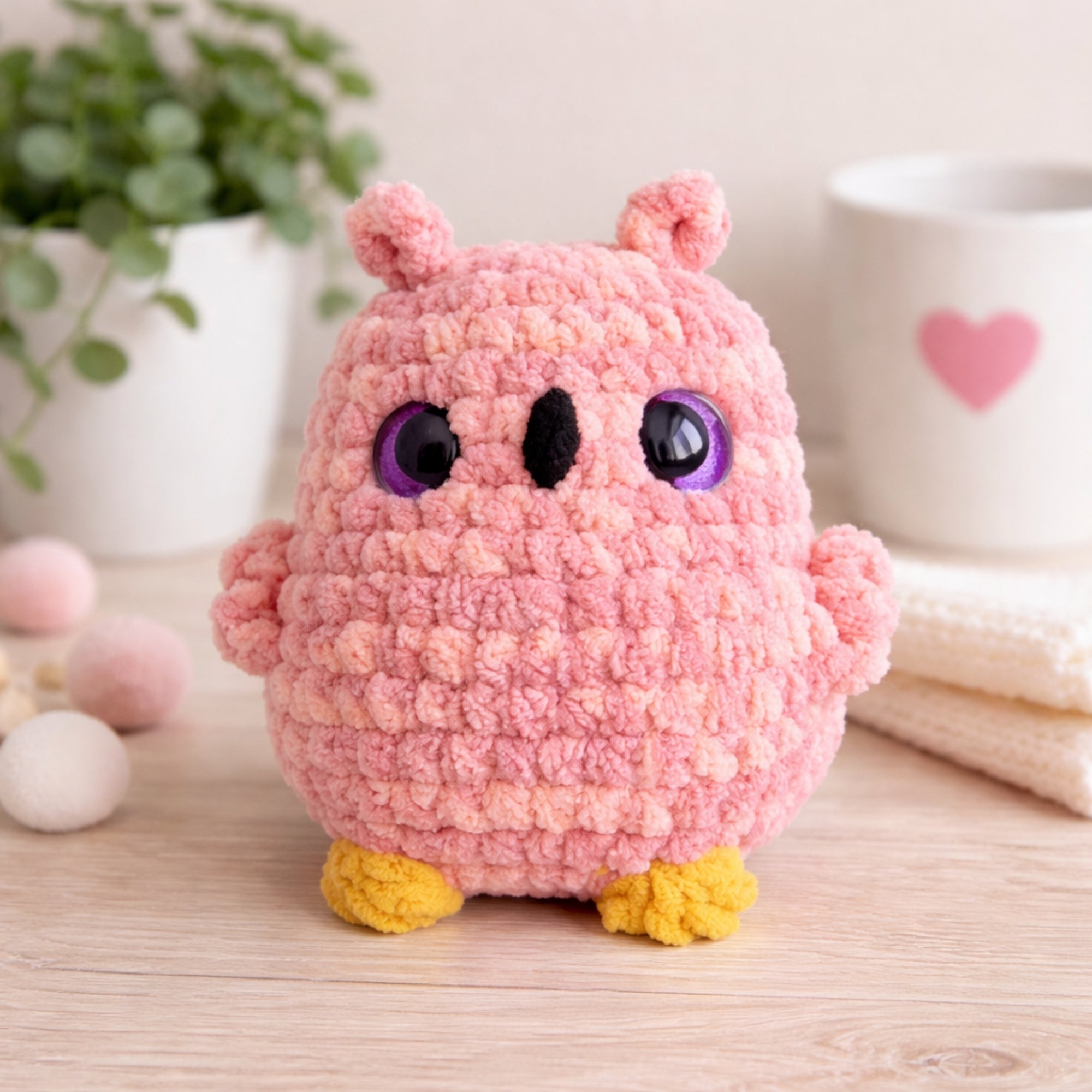 cute handmade crochet owl plush toy decor