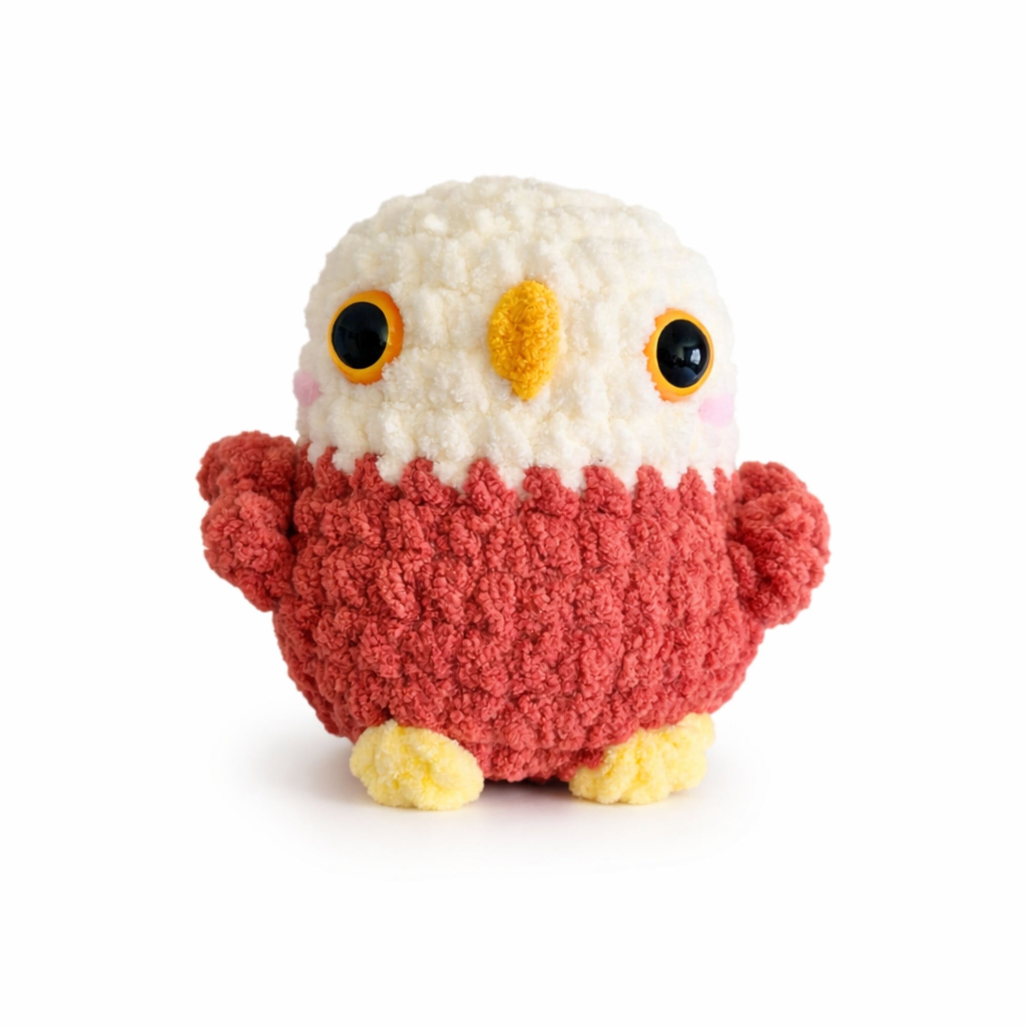 Handmade crochet owl plush amigurumi stuffed animal toy