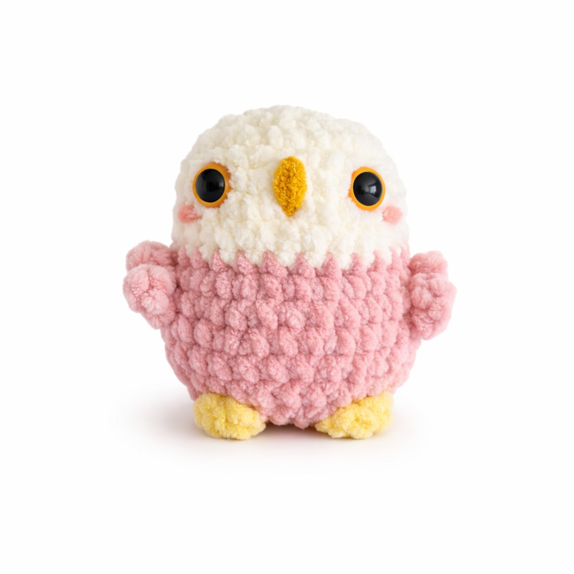 Handmade crochet owl plush soft pink amigurumi stuffed toy