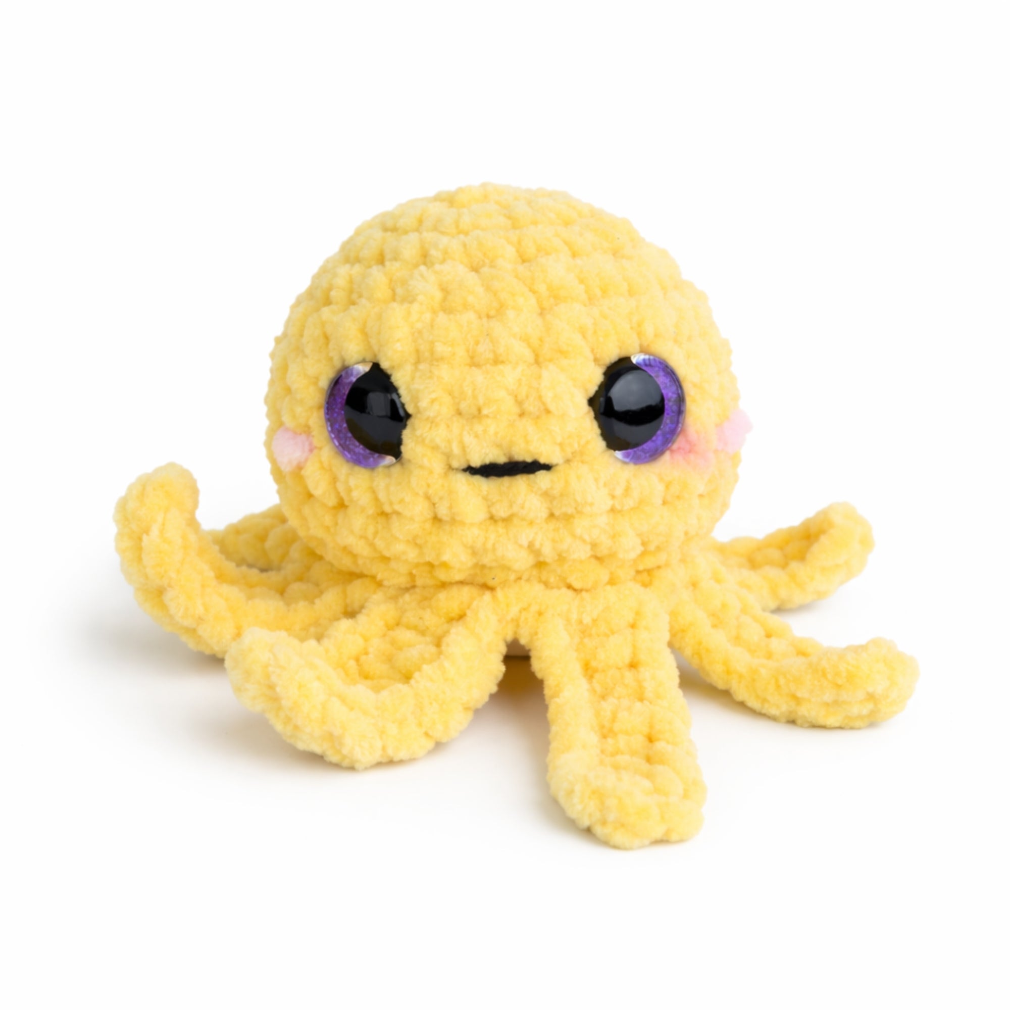handmade yellow mini crochet octopus amigurumi plush toy