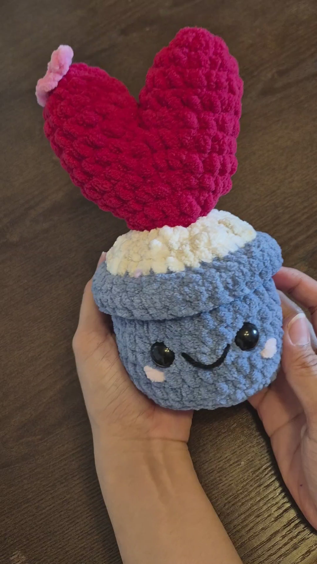 Crochet Heart Cactus Plush